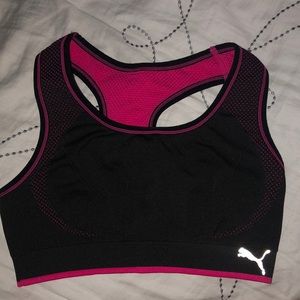 Puma pink & black reversible sports bra